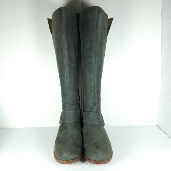 Olukai Women's Holo Lio II US11 Dark Green Leather Back Zip Tall Riding Boots - Picture 3 of 16